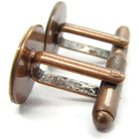 Vintage Texas Copper Cufflinks Round Shirt Accessories Wedding - Picture 4 of 11